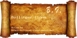 Bollinger Ilona névjegykártya